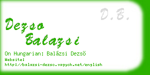 dezso balazsi business card
