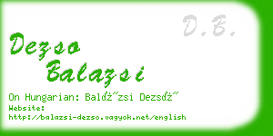 dezso balazsi business card